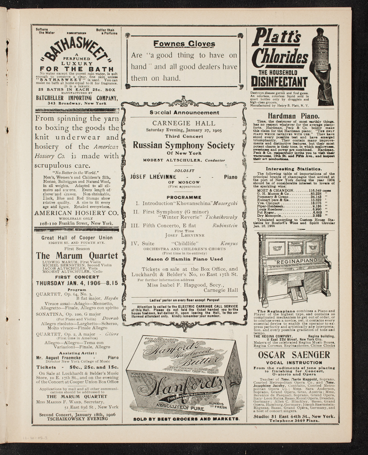 Russian Symphony Society of New York, December 30, 1905, program page 5