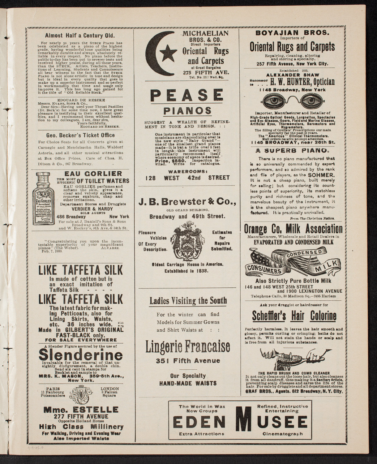 Benefit: St. Andrew's One-Cent Coffee and Meal Stands, April 9, 1902, program page 3