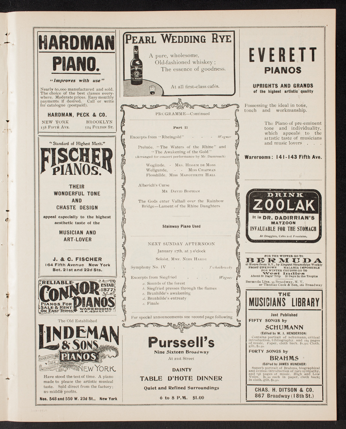 New York Symphony Orchestra, January 10, 1904, program page 7