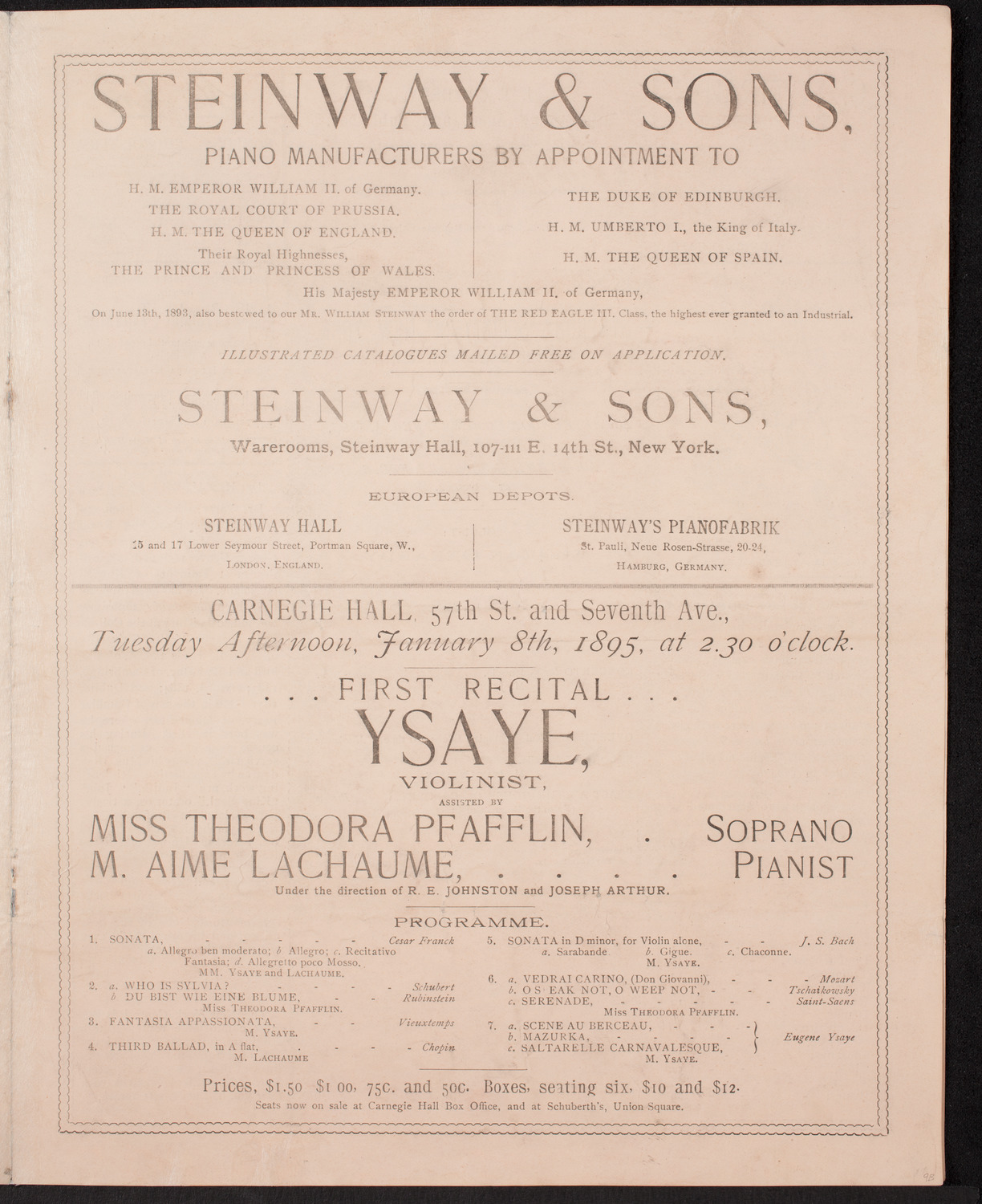 Oratorio Society of New York, January 6, 1895, program page 5