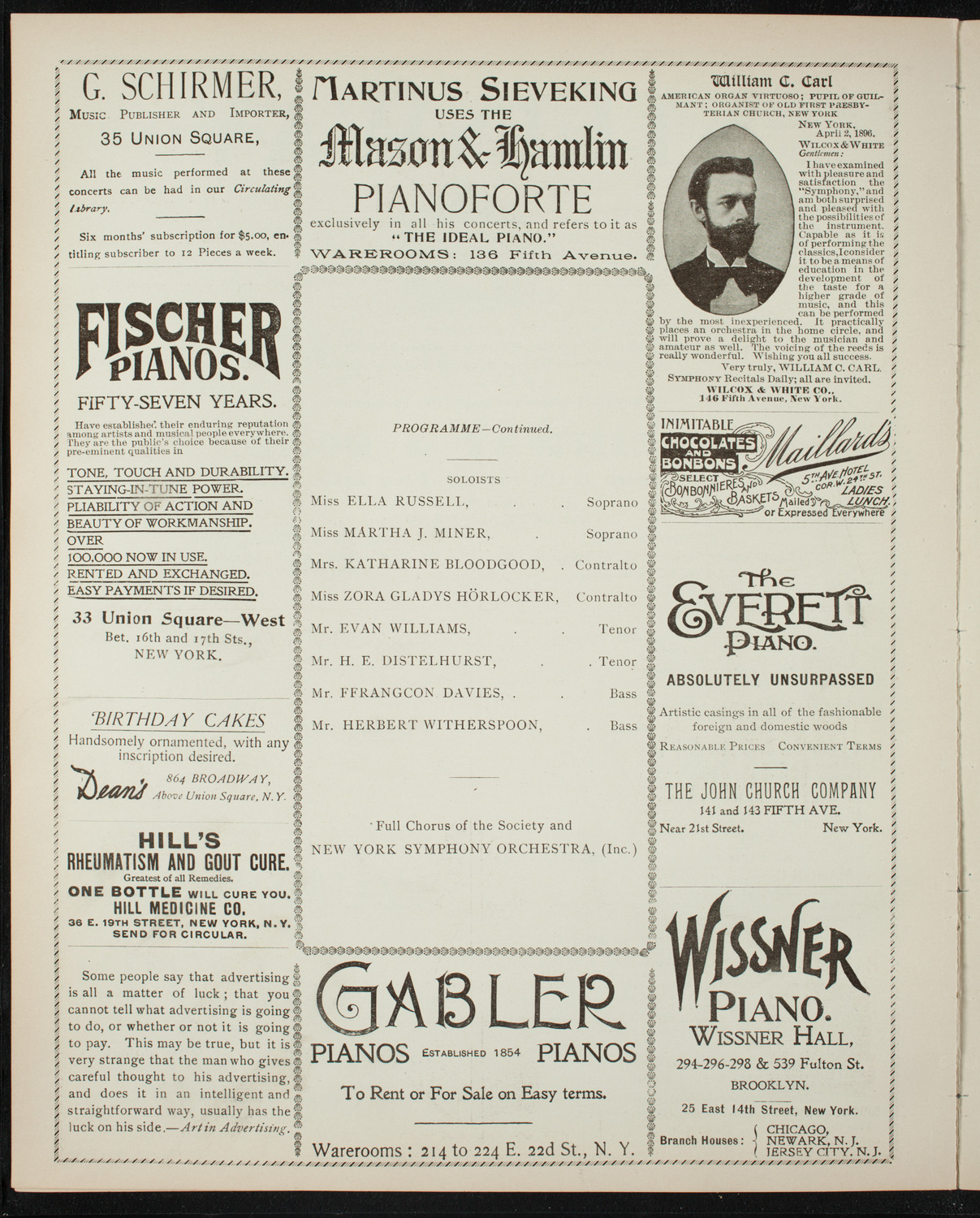Oratorio Society of New York, March 27, 1897, program page 6