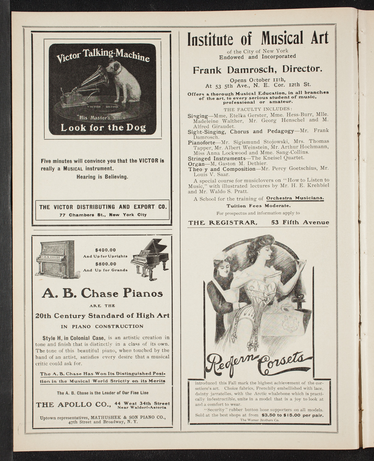 New York College of Music Faculty Concert, October 29, 1905, program page 2