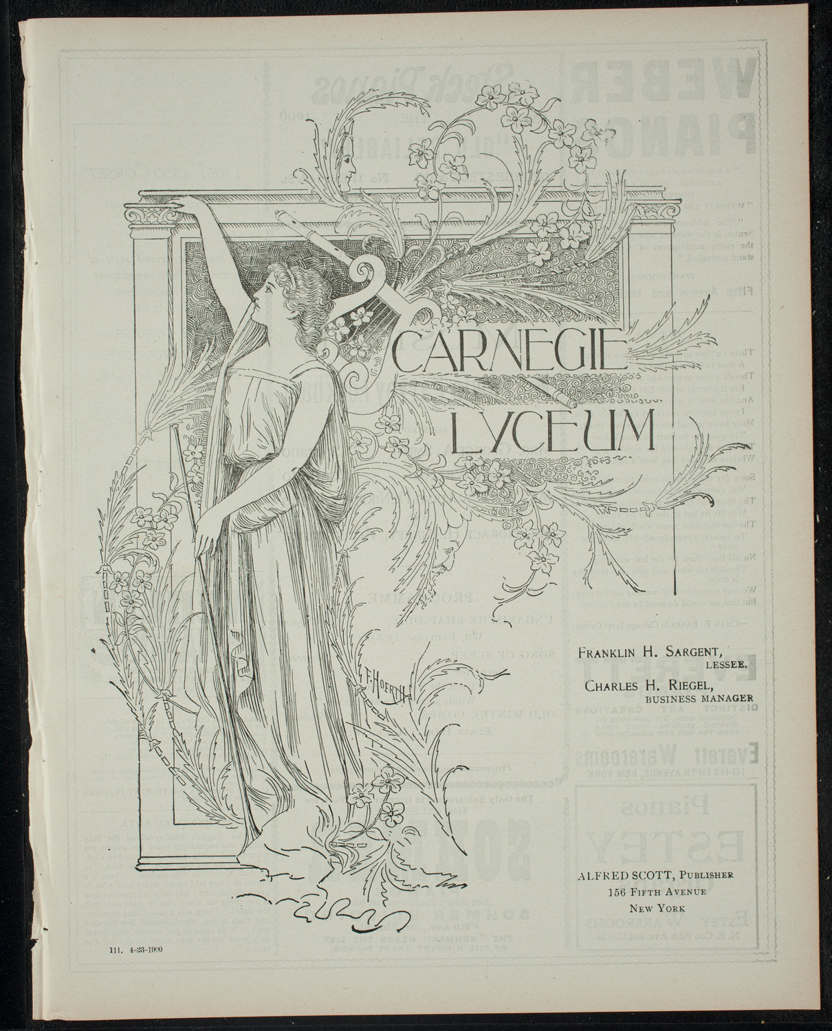 Concert by Mr. Edwin Harvey Lockhart, April 23, 1900, program page 1
