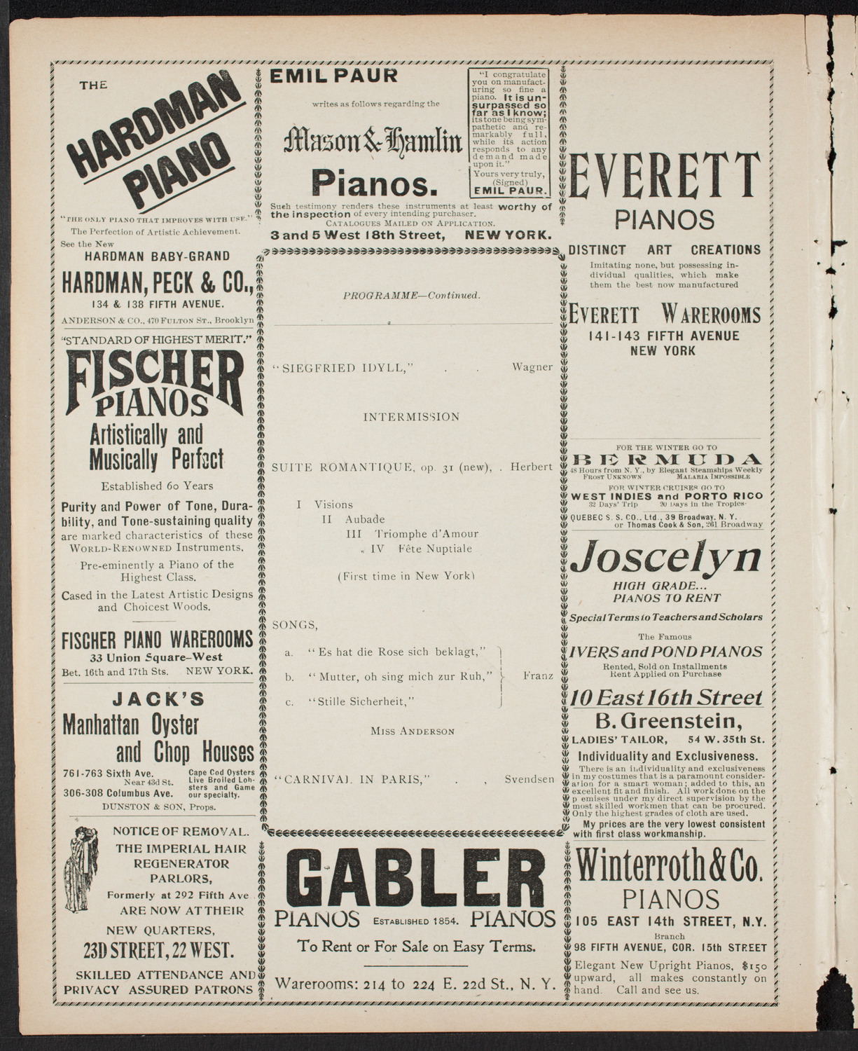 Pittsburgh Symphony Orchestra, February 26, 1900, program page 6
