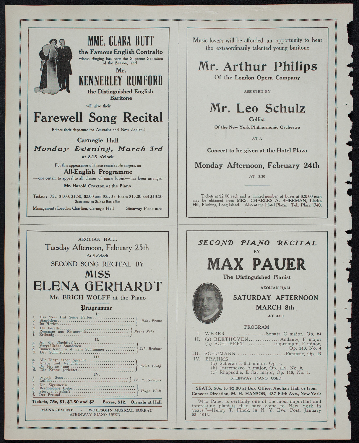 Boston Symphony Orchestra, February 22, 1913, program page 12