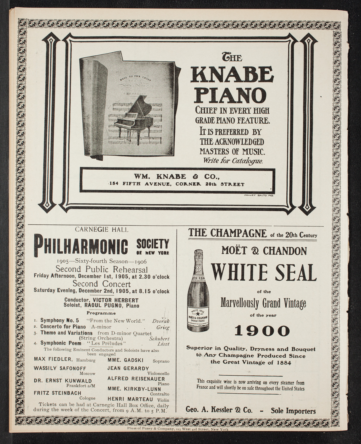 Russian Symphony Society of New York, November 18, 1905, program page 12