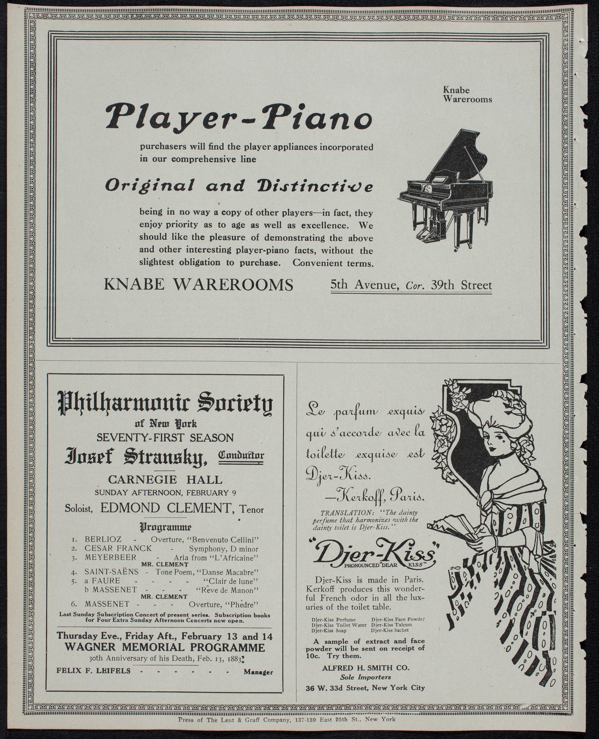 New York Philharmonic, February 7, 1913, program page 12