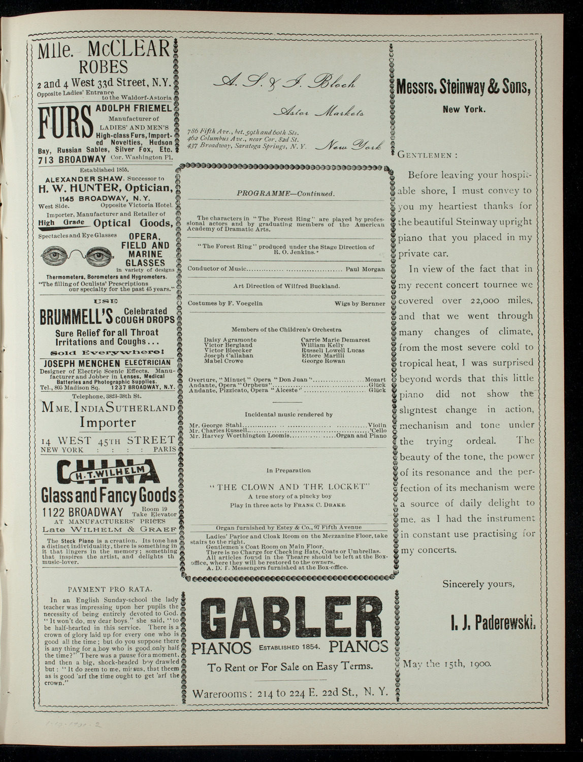 The Children's Theatre, January 10, 1901, program page 3