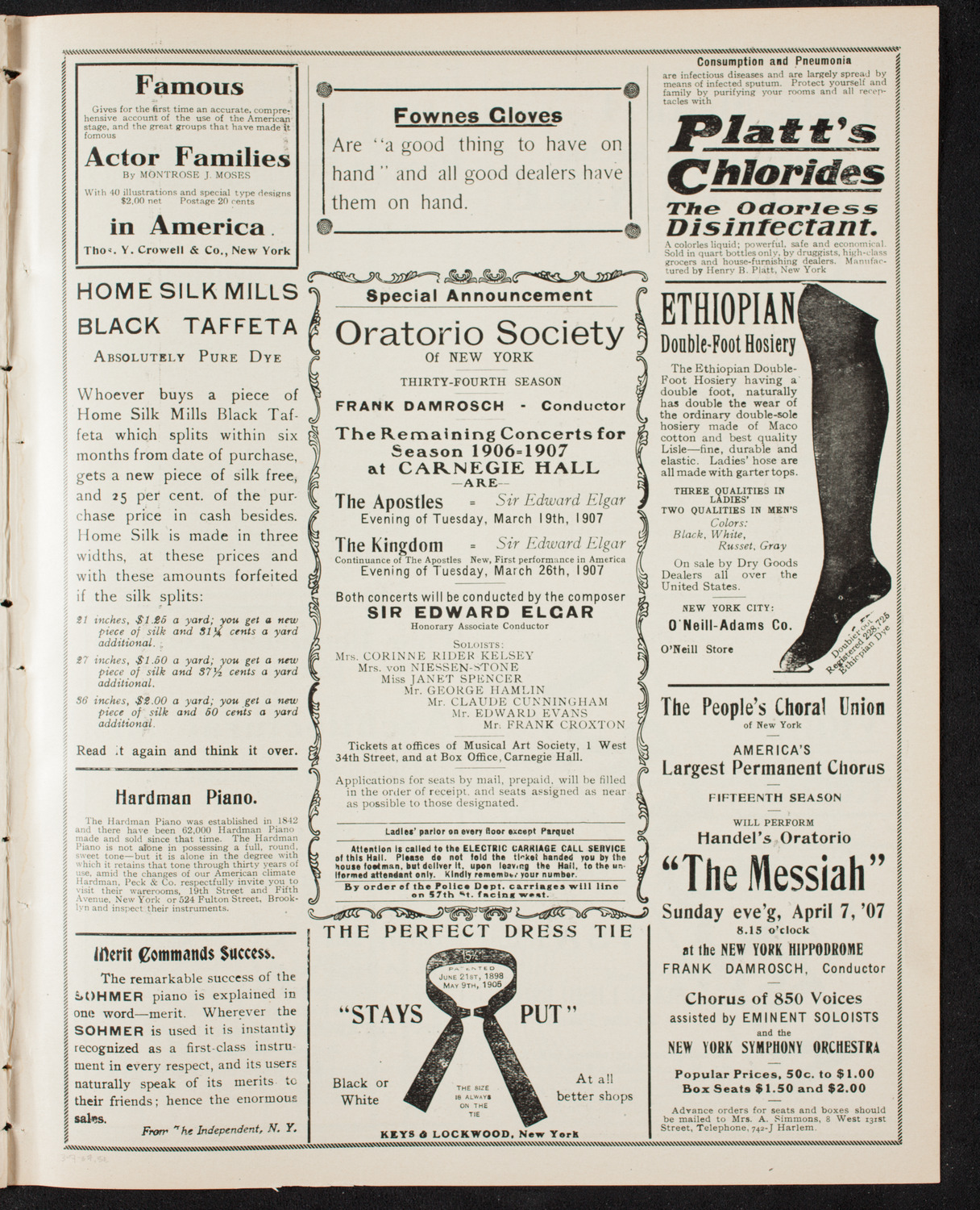 Musical Art Society of New York, March 7, 1907, program page 9