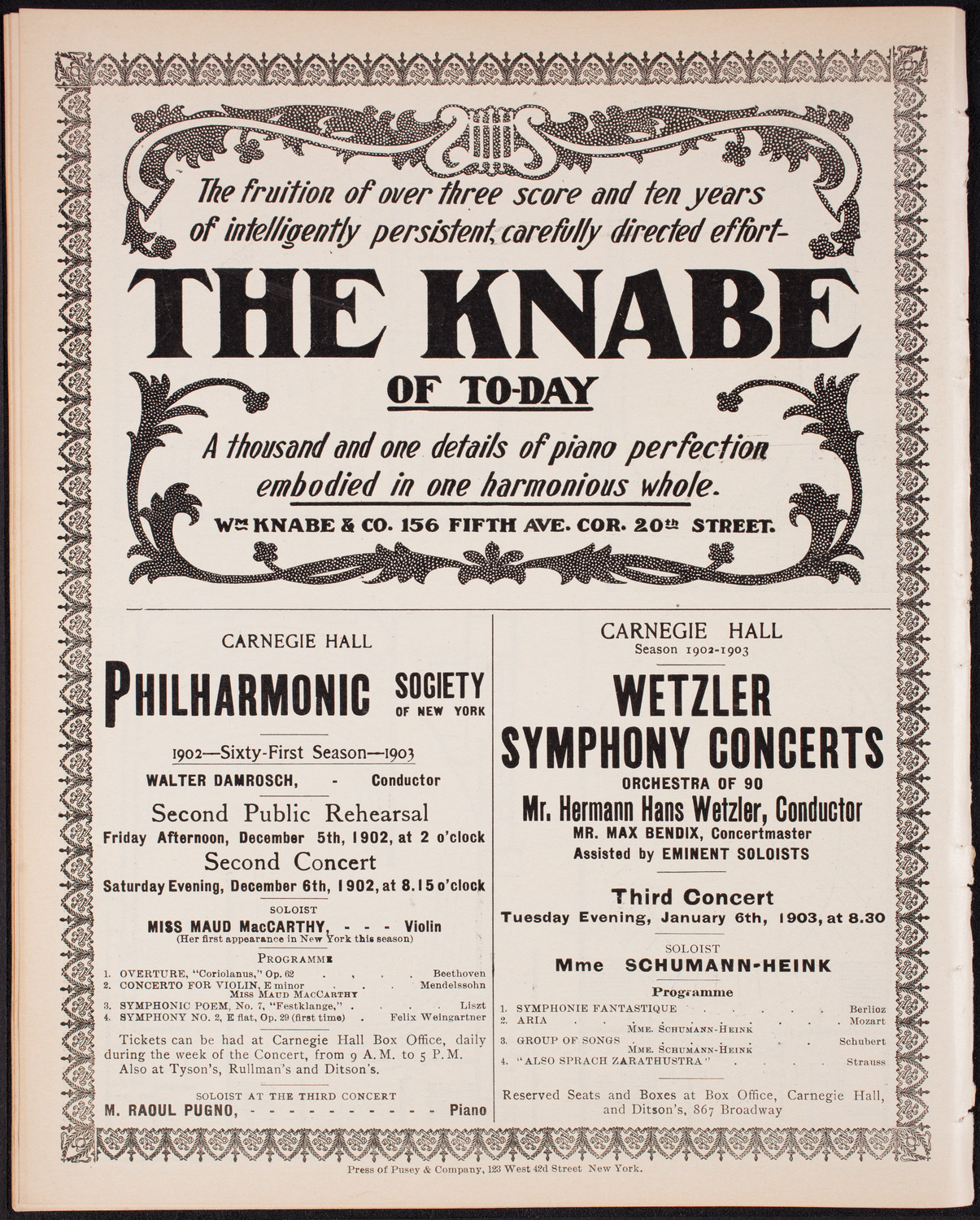 Wetzler Symphony Orchestra, December 2, 1902, program page 12