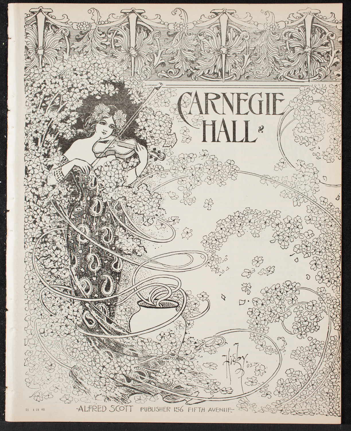 Amicitia Orchestral Club, April 24, 1903, program page 1
