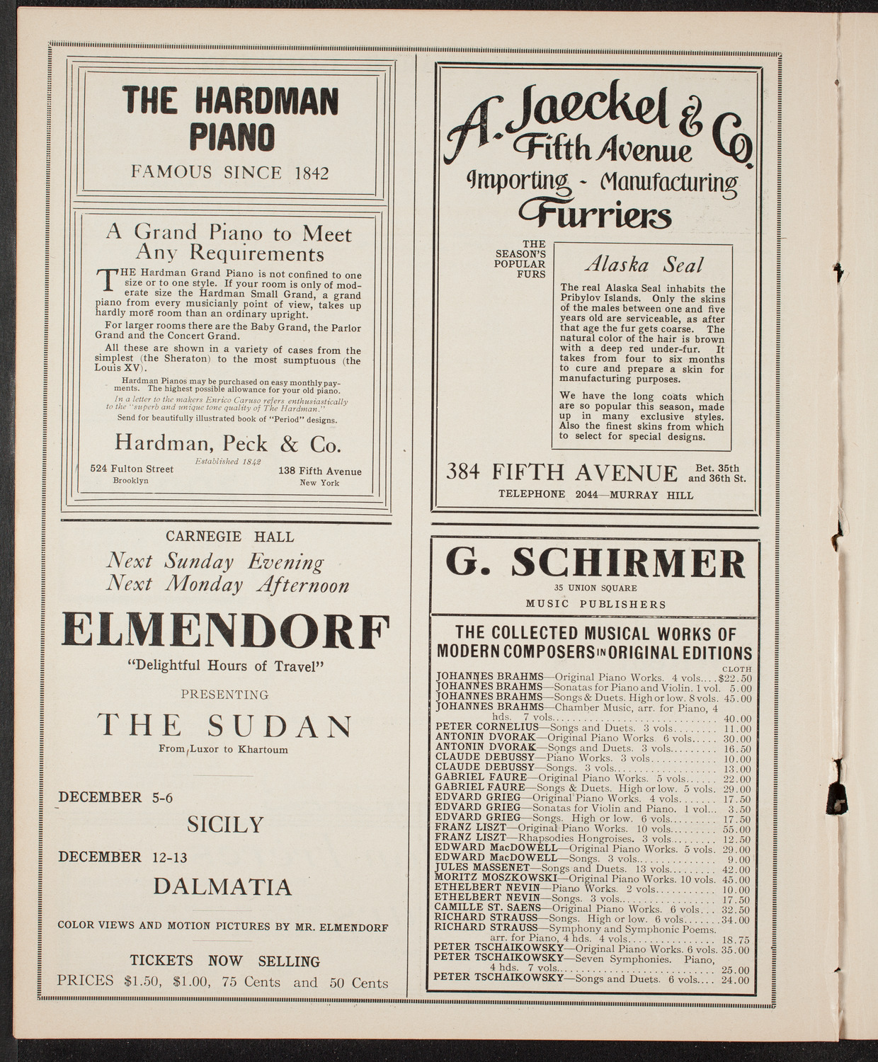 New York Philharmonic, November 25, 1909, program page 8