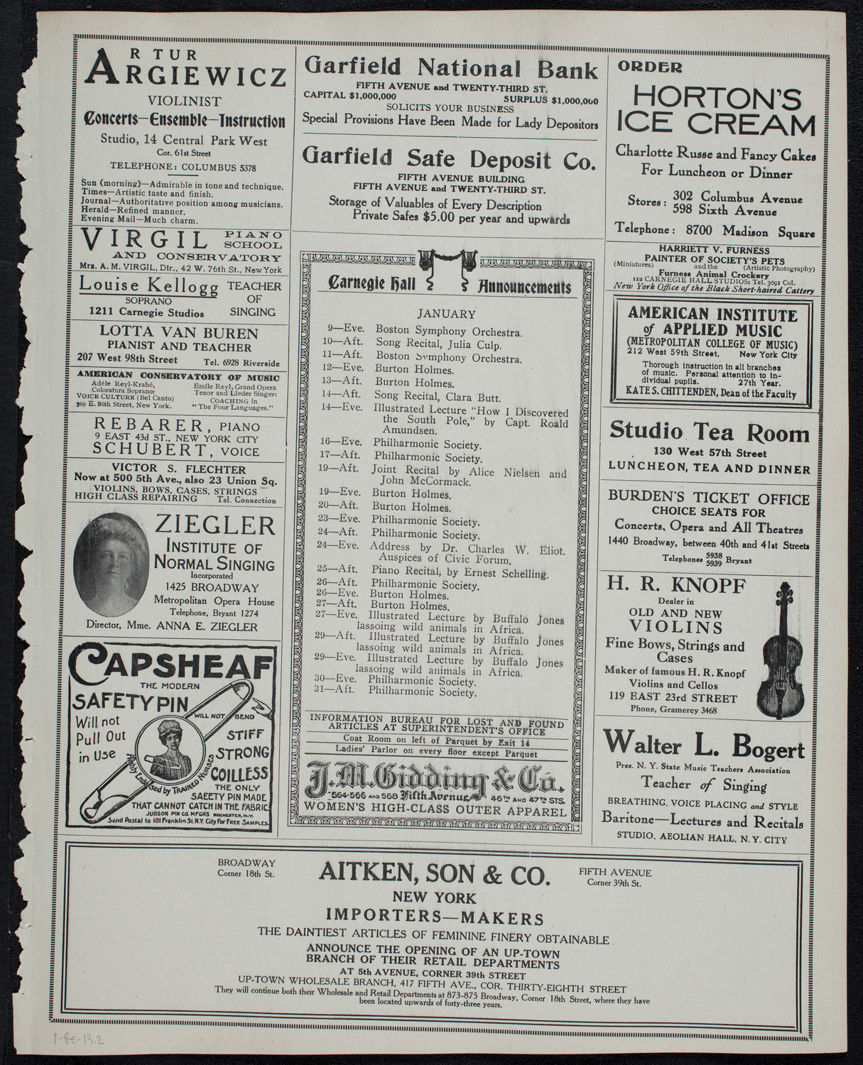 MacDowell Chorus, January 8, 1913, program page 3