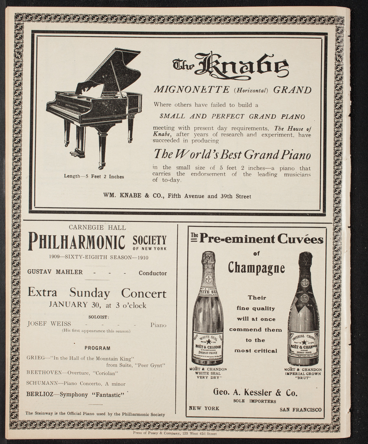 Russian Symphony Society of New York, January 27, 1910, program page 12