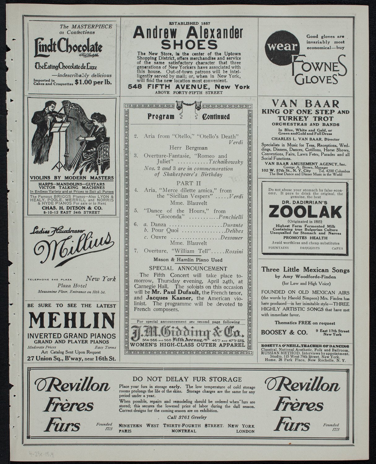 Russian Symphony Society of New York, April 23, 1913, program page 7