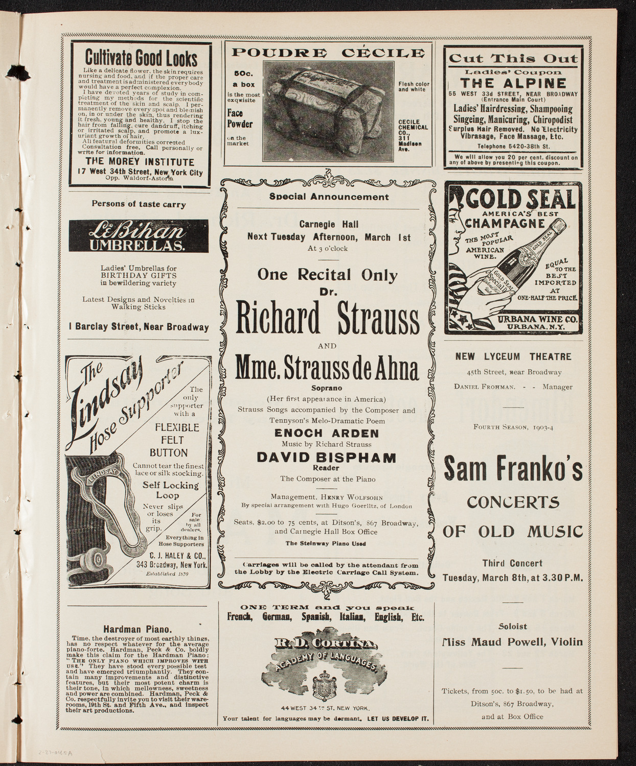 Symphony Concert for Young People, February 27, 1904, program page 9
