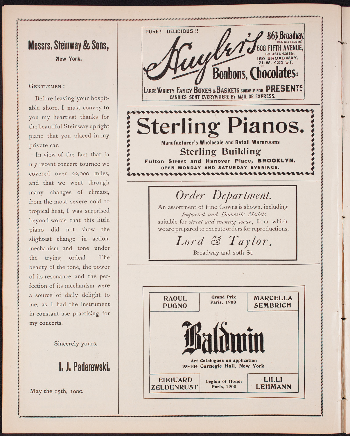 Benefit: German Hospital and Dispensary, December 14, 1902, program page 4
