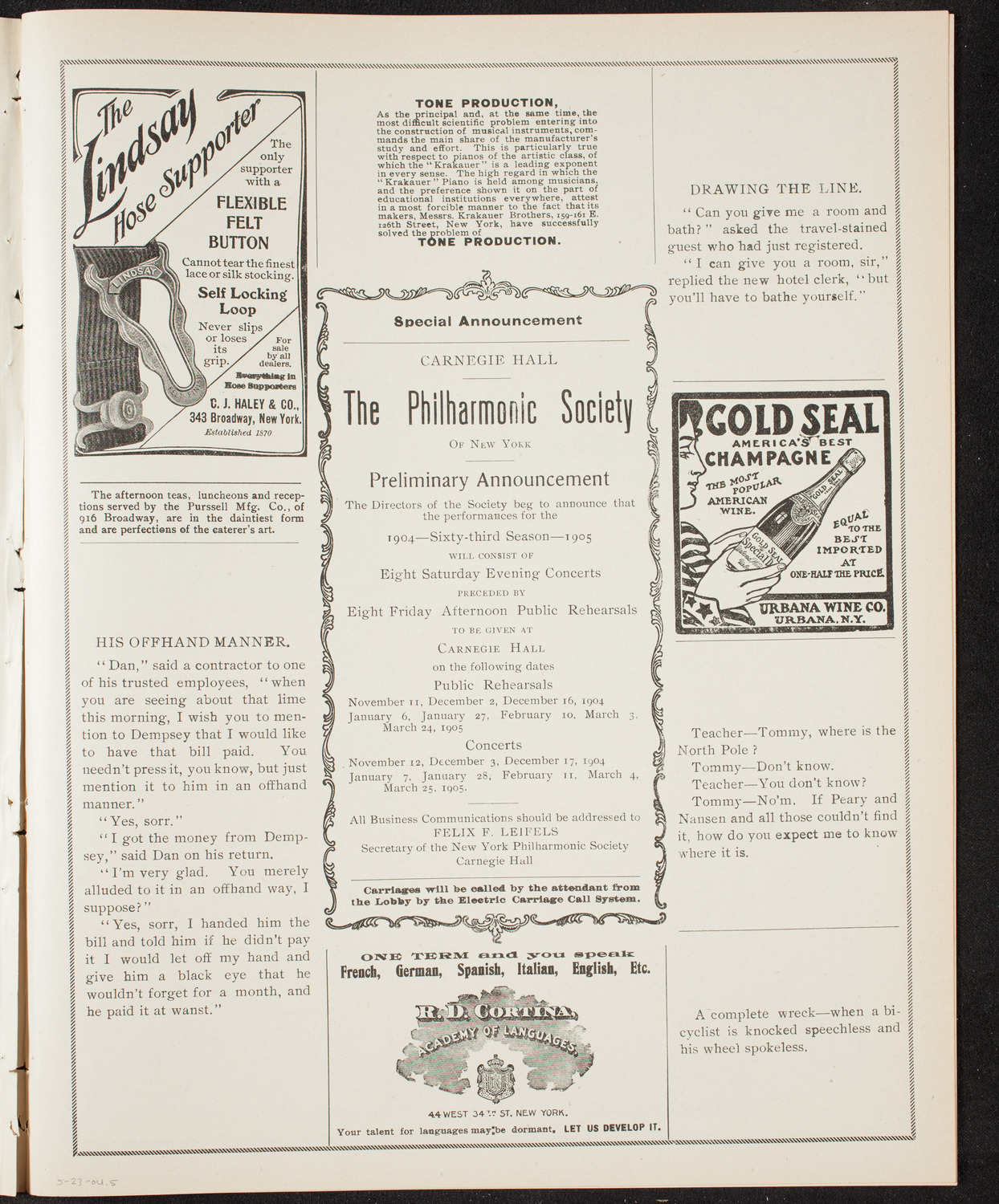 Graduation: Packard Commercial School, May 23, 1904, program page 9