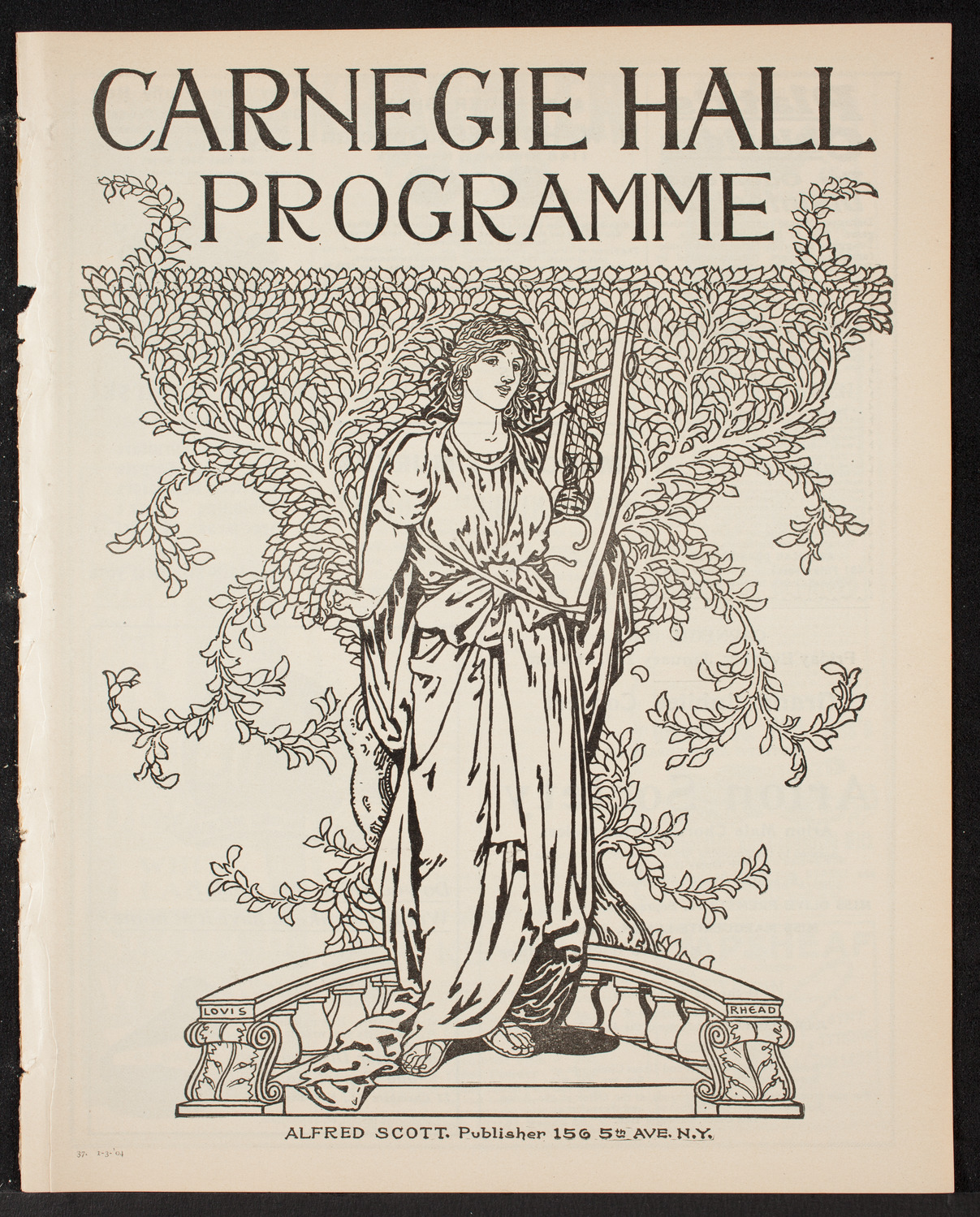 New York Symphony Orchestra, January 3, 1904, program page 1