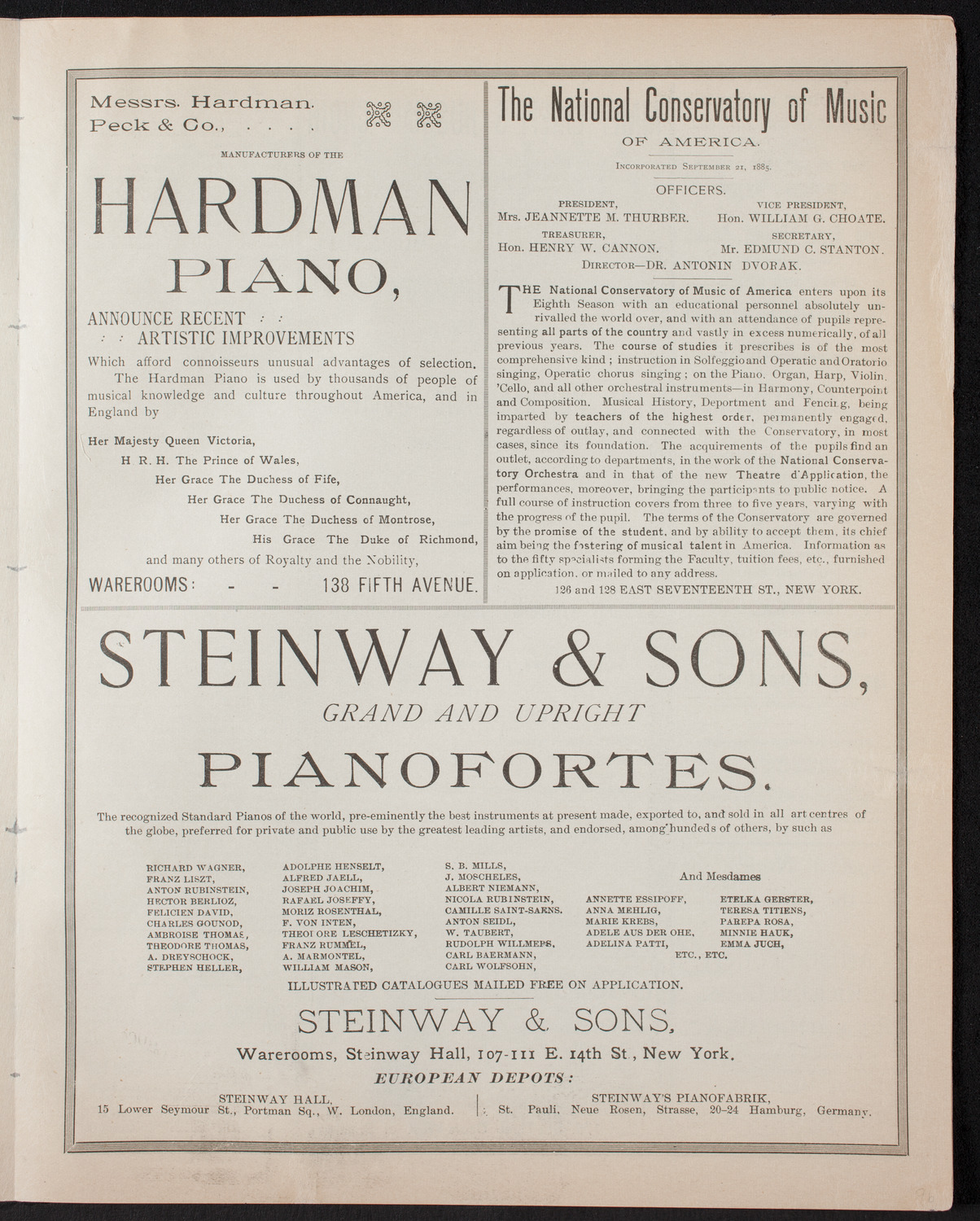 New York Philharmonic, December 16, 1892, program page 5