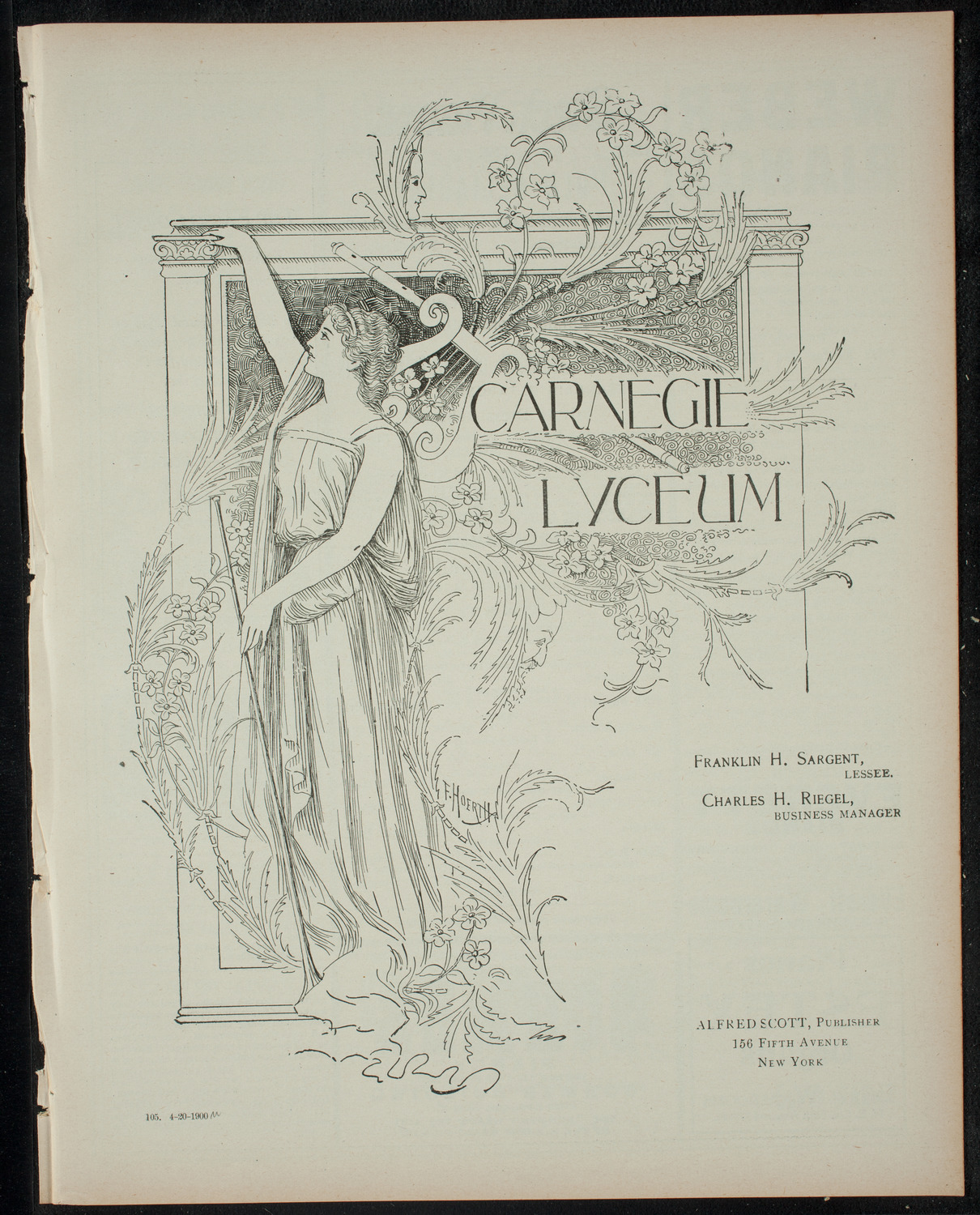 American Academy of Dramatic Arts Private Dress Rehearsal, April 20, 1900, program page 1