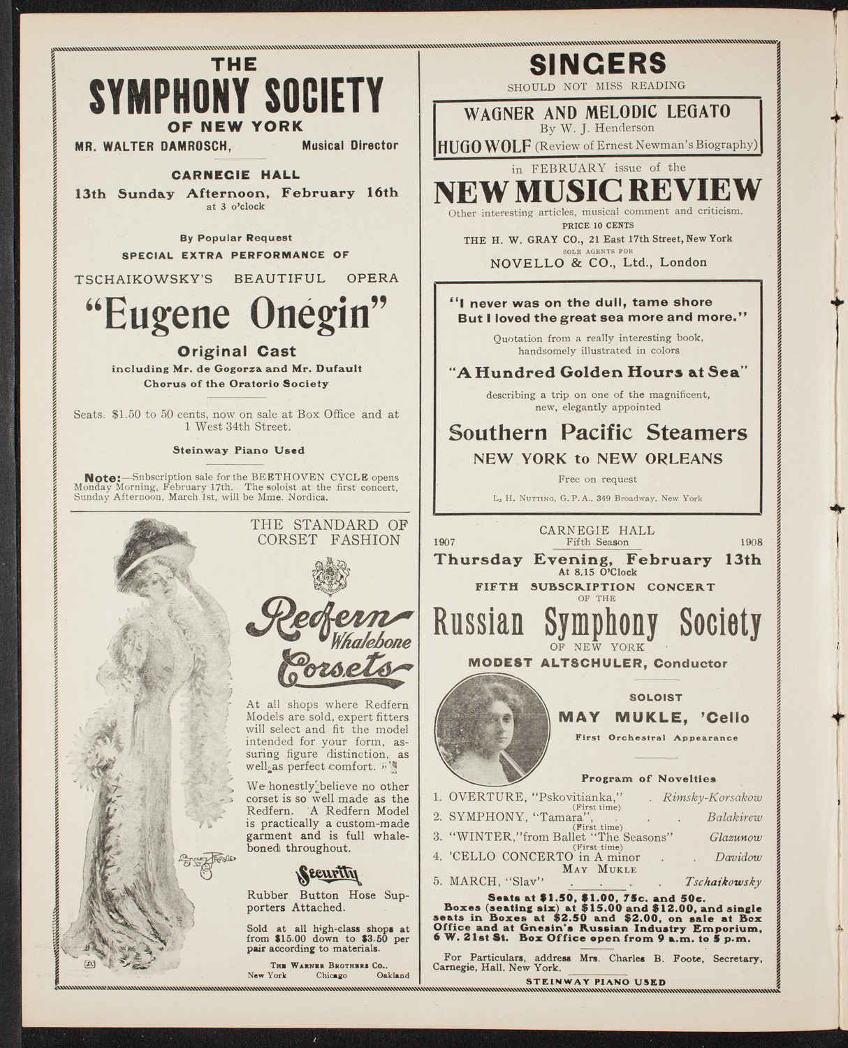 Fannie Bloomfield Zeisler, Piano, February 12, 1908, program page 2