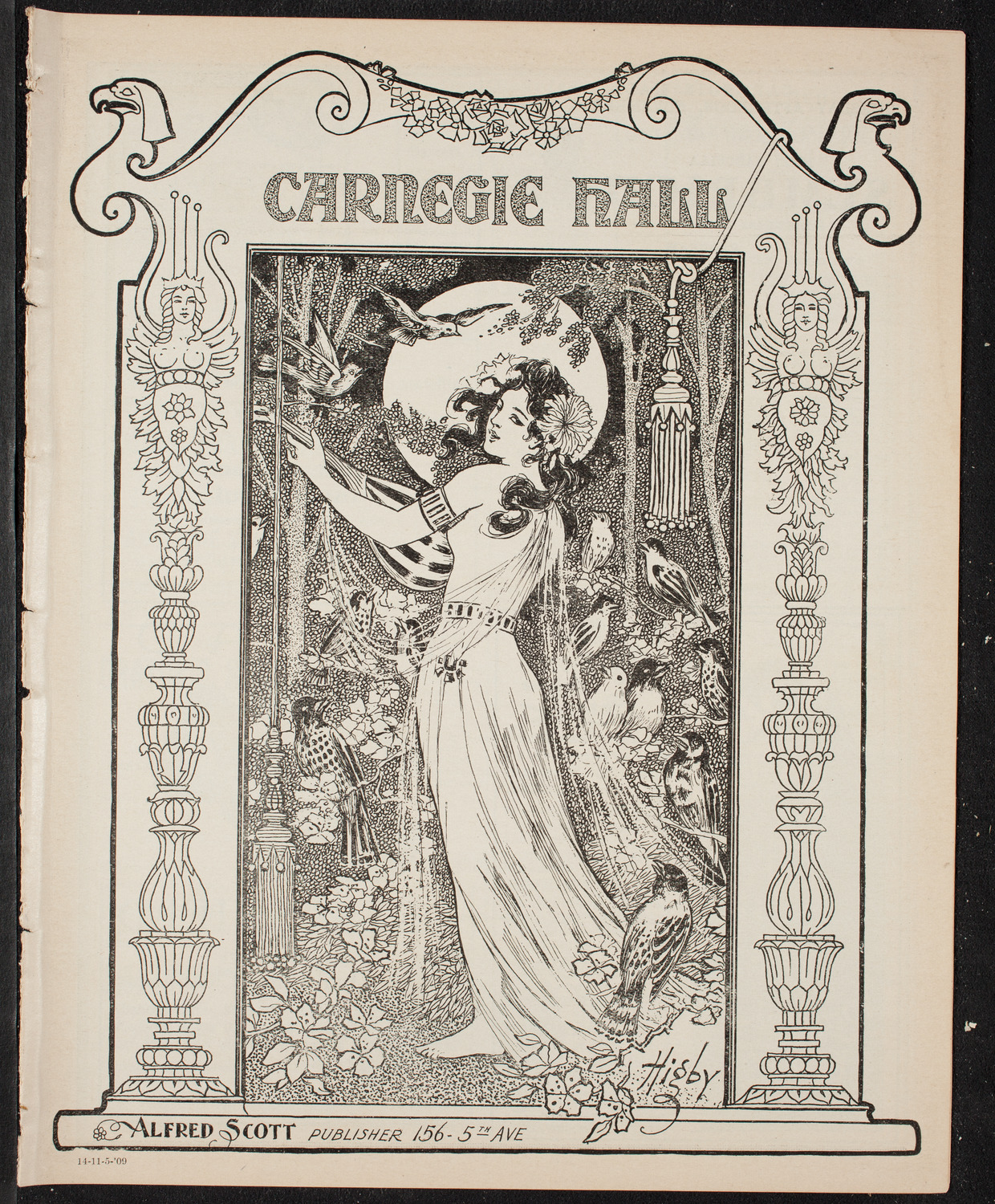 New York Philharmonic, November 5, 1909, program page 1