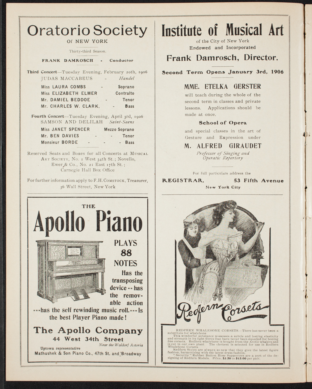 New York Symphony Orchestra, February 11, 1906, program page 2