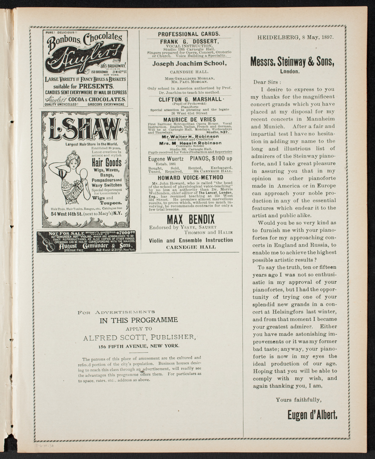 Mount Olivet Baptist Church 22nd Anniversary Service, May 6, 1900, program page 5
