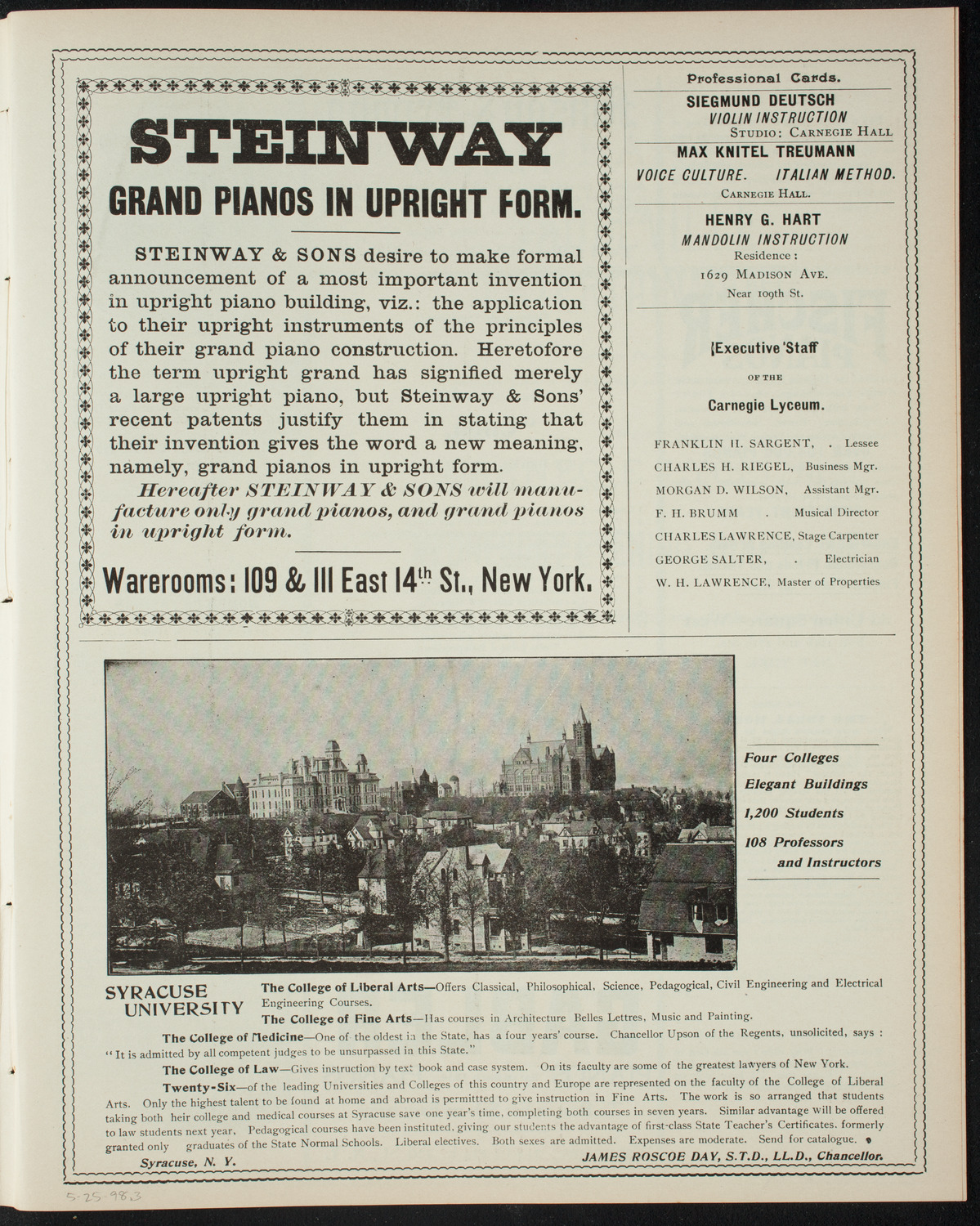 Club Lirico-Dramatico Cubano, May 25, 1898, program page 5