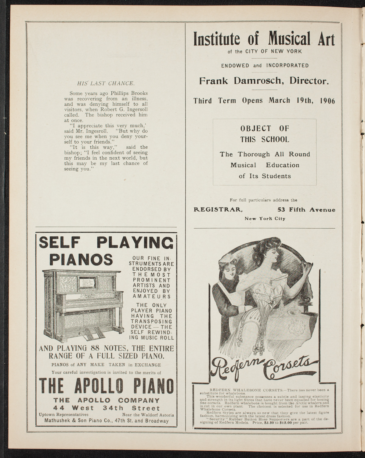 German Music Festival, April 29, 1906, program page 2