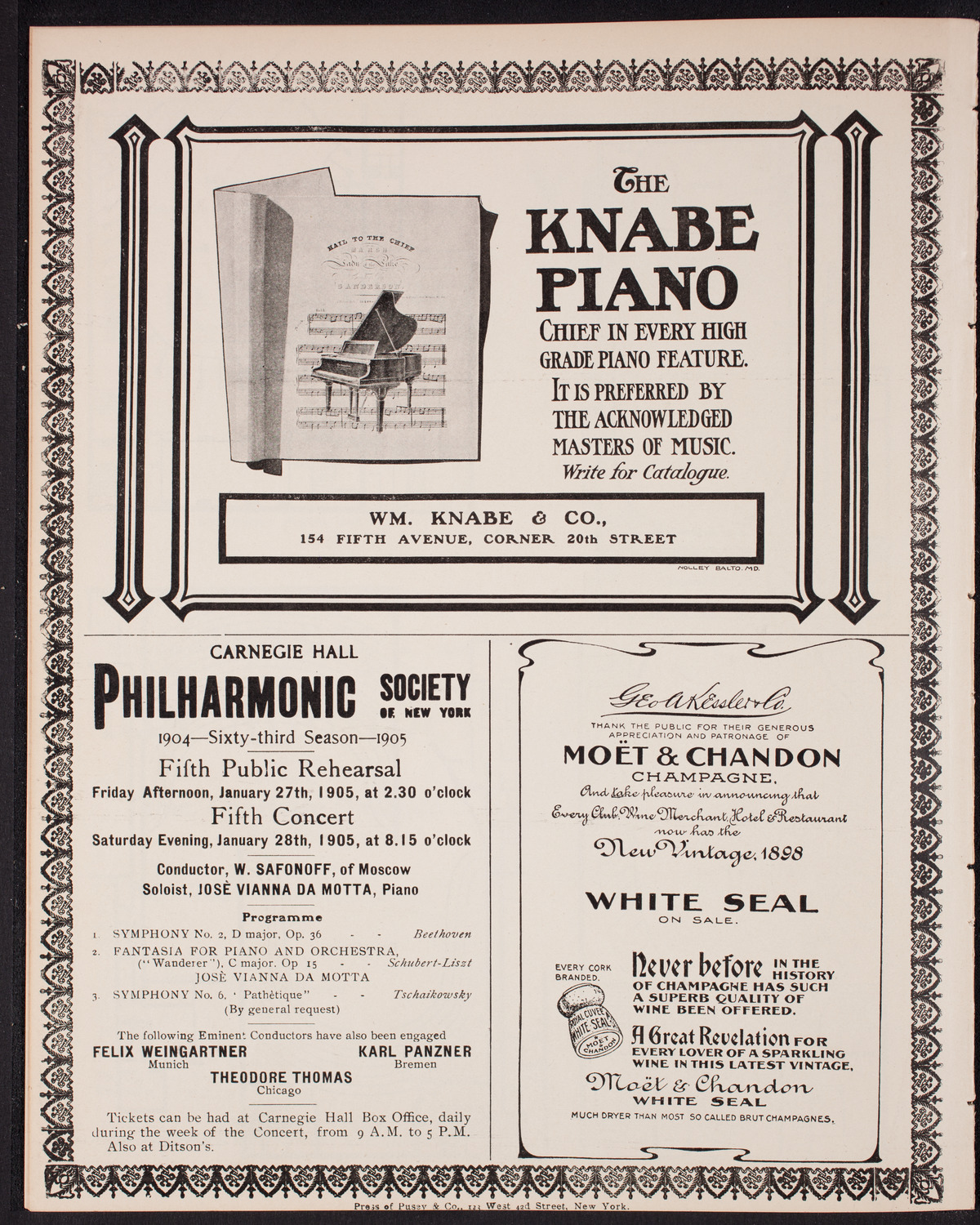 New York Symphony Orchestra, January 8, 1905, program page 12