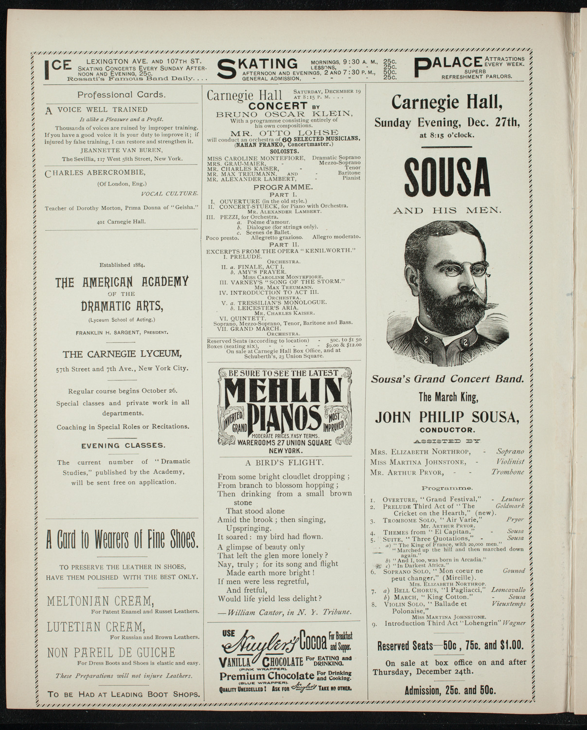New York Philharmonic, December 12, 1896, program page 2