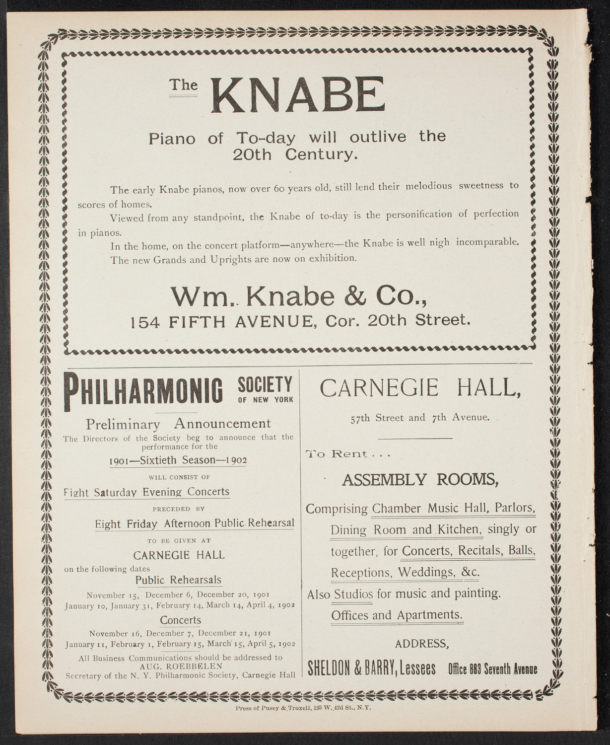 New York Banks' Glee Club, April 23, 1901, program page 8