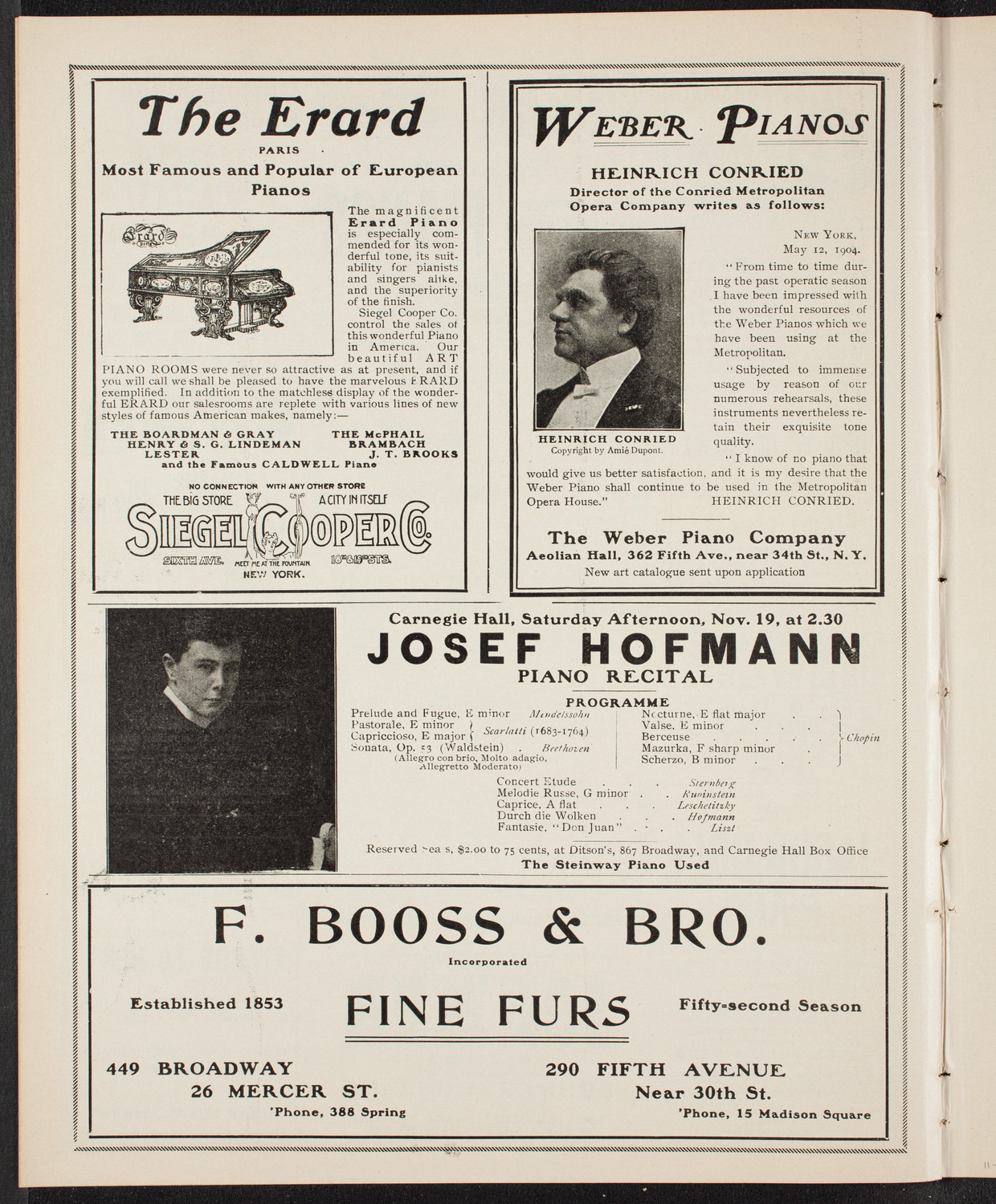 Marcella Sembrich, Soprano, November 12, 1904, program page 6