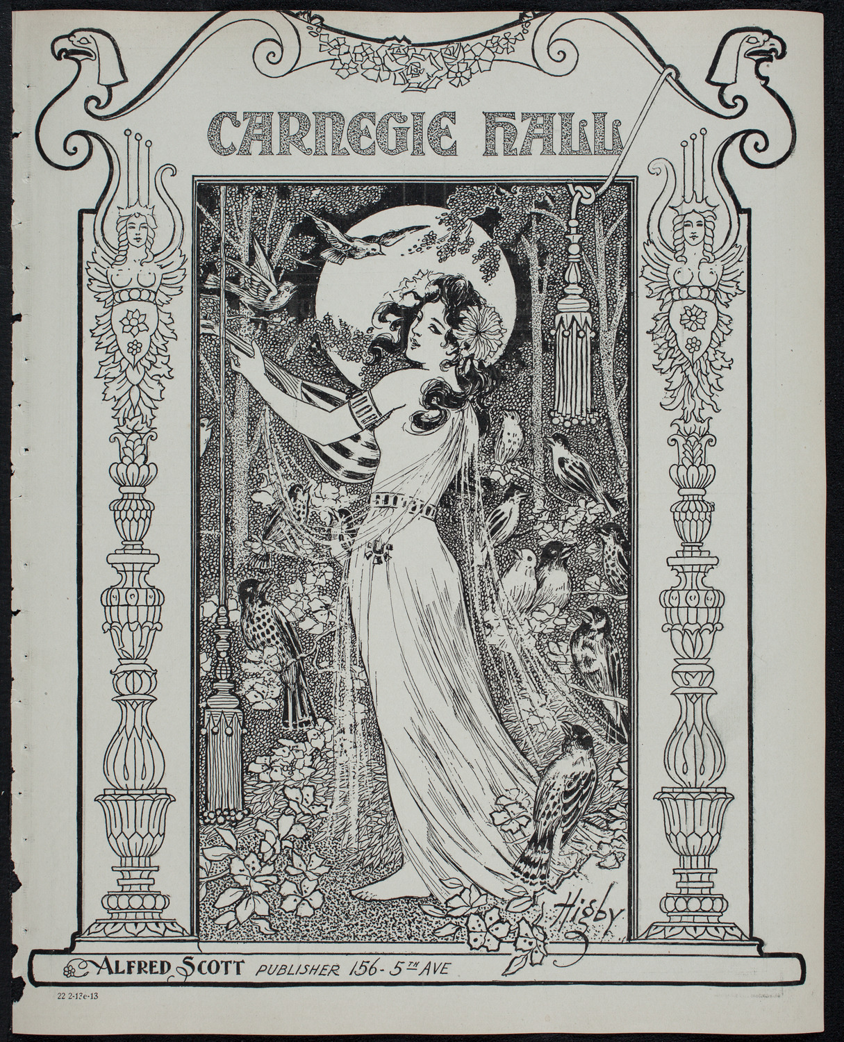 New York Philharmonic, February 13, 1913, program page 1