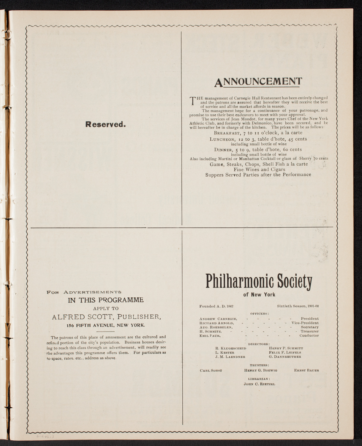 Graduation: Cornell University Medical College, June 4, 1902, program page 5