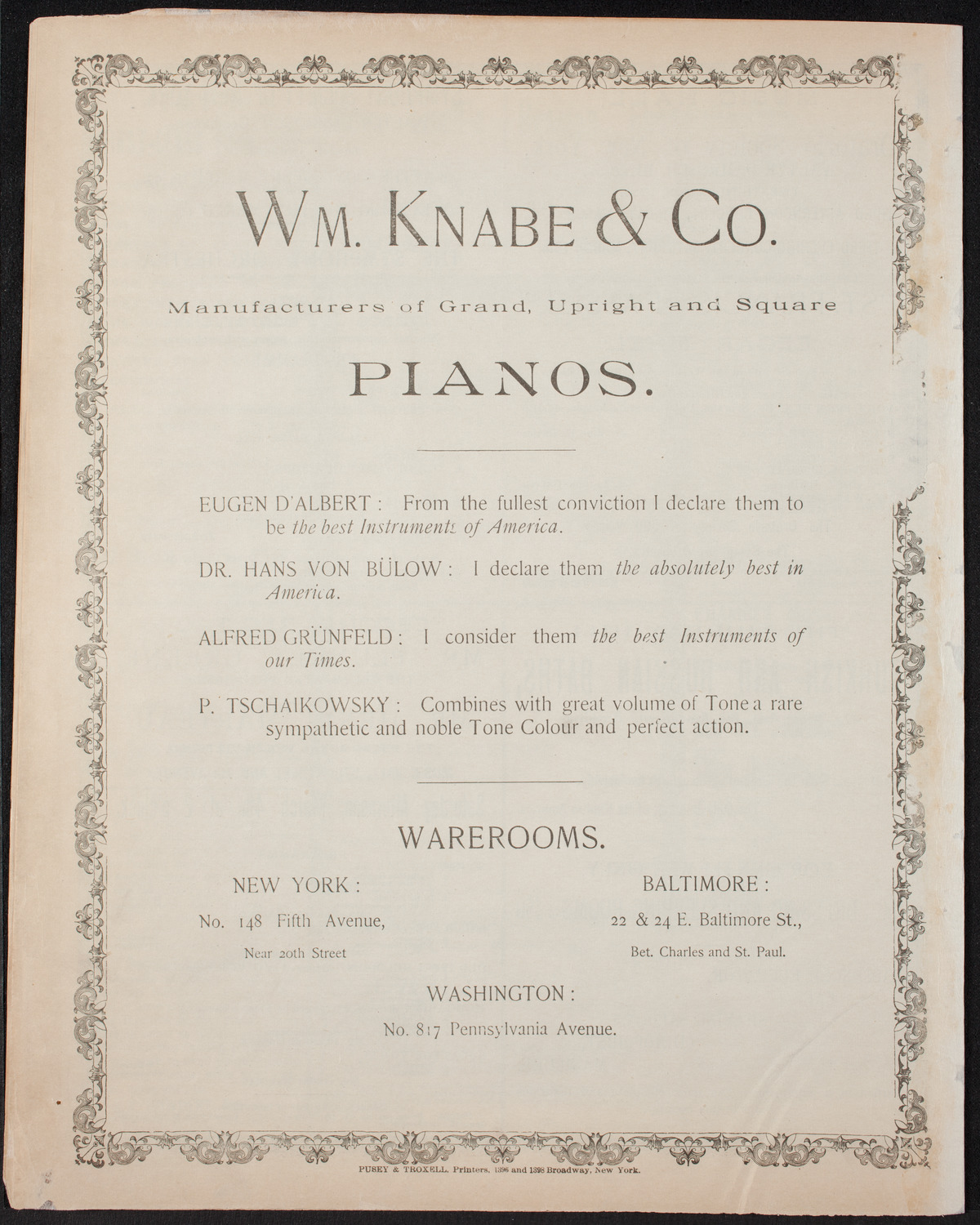 New York Philharmonic Public Rehearsal, March 3, 1893, program page 8