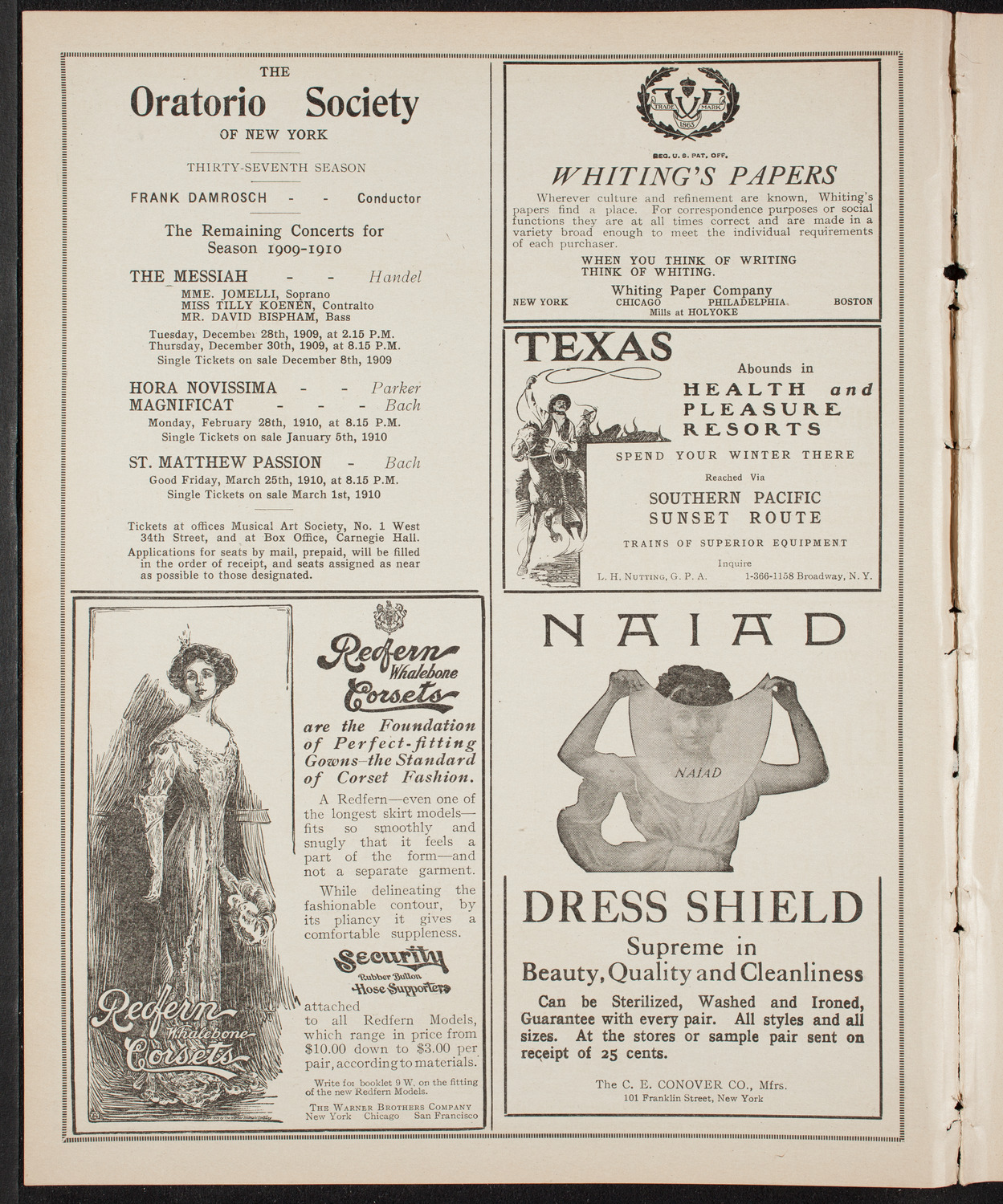 Volpe Symphony Society of New York, December 5, 1909, program page 2