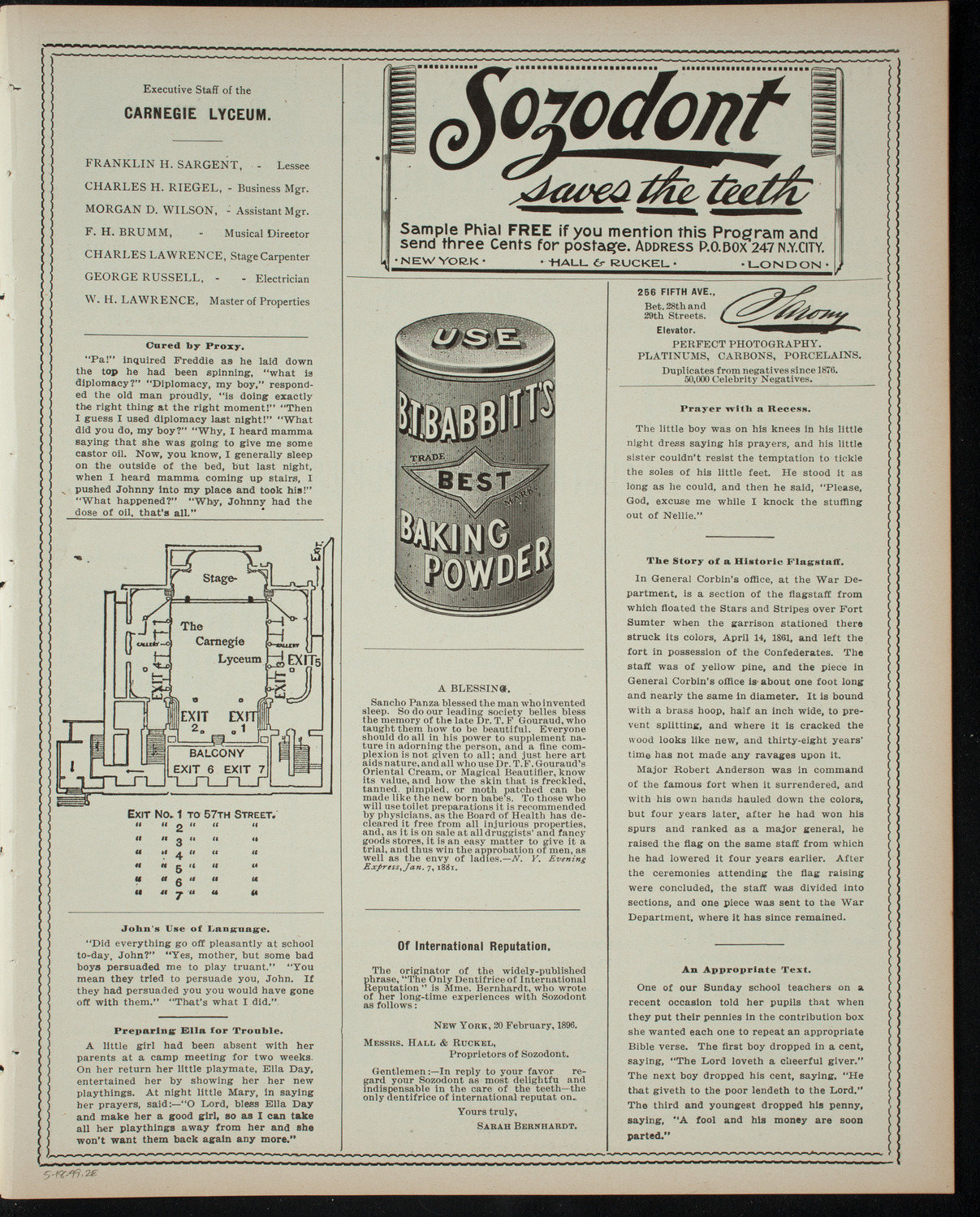 Students of Gustav Levy, May 18, 1899, program page 3