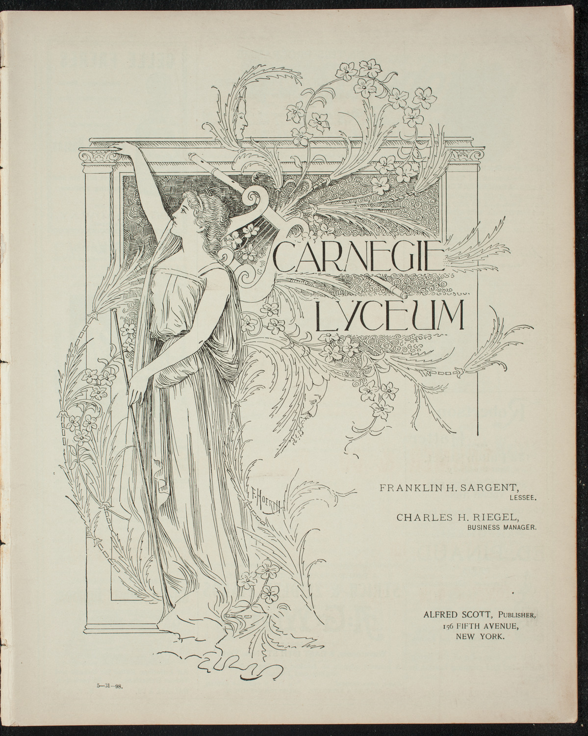 New York Banks' Glee Club and Others, May 31, 1898, program page 1