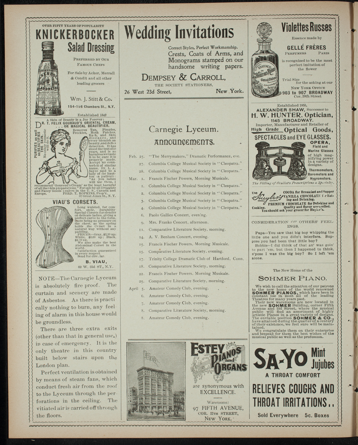 Comparative Literature Society Saturday Morning Conference, February 25, 1899, program page 2