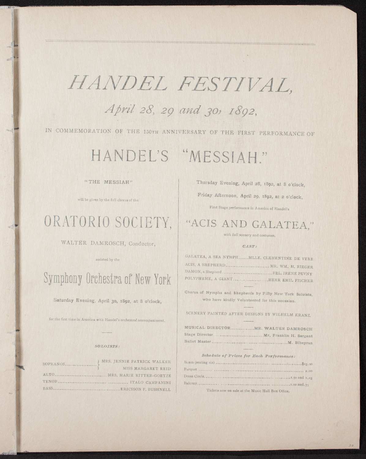 Saidee V. Milne assisted by Cecelia Bradford, Laura Schirmer-Mapleson, Sarah Baron Anderson, Alberto Pardo, and Others, April 18, 1892, program page 9