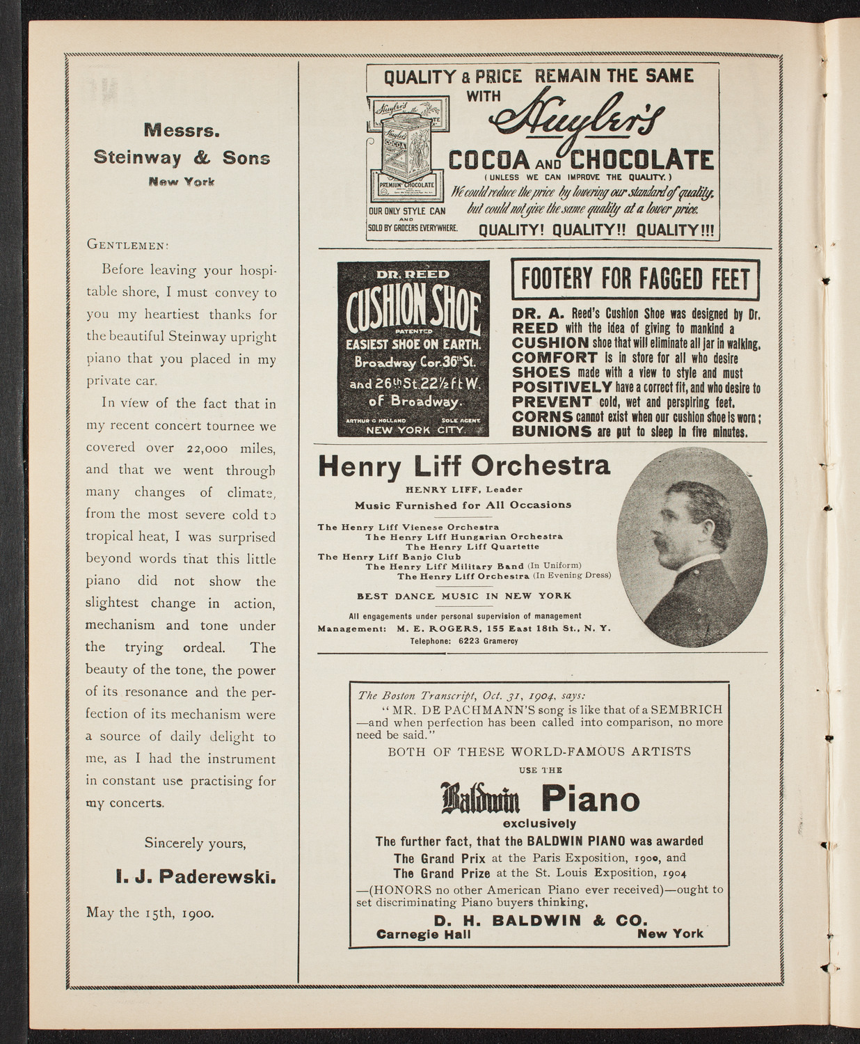 Oratorio Society of New York, March 14, 1905, program page 4