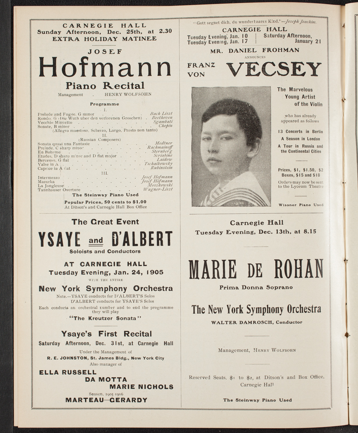 New York Symphony Orchestra, December 4, 1904, program page 10