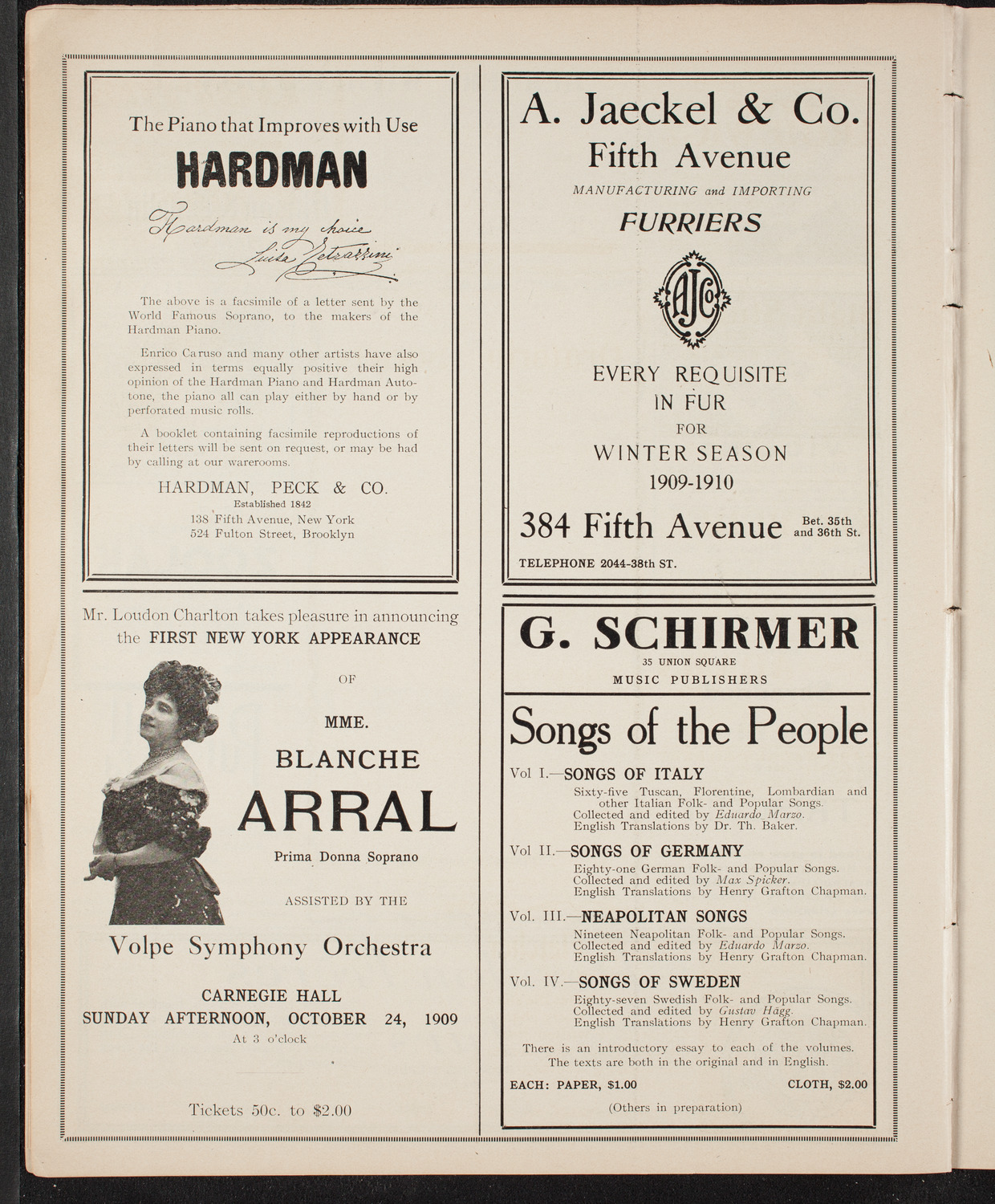 George Hamlin, Tenor, October 17, 1909, program page 8