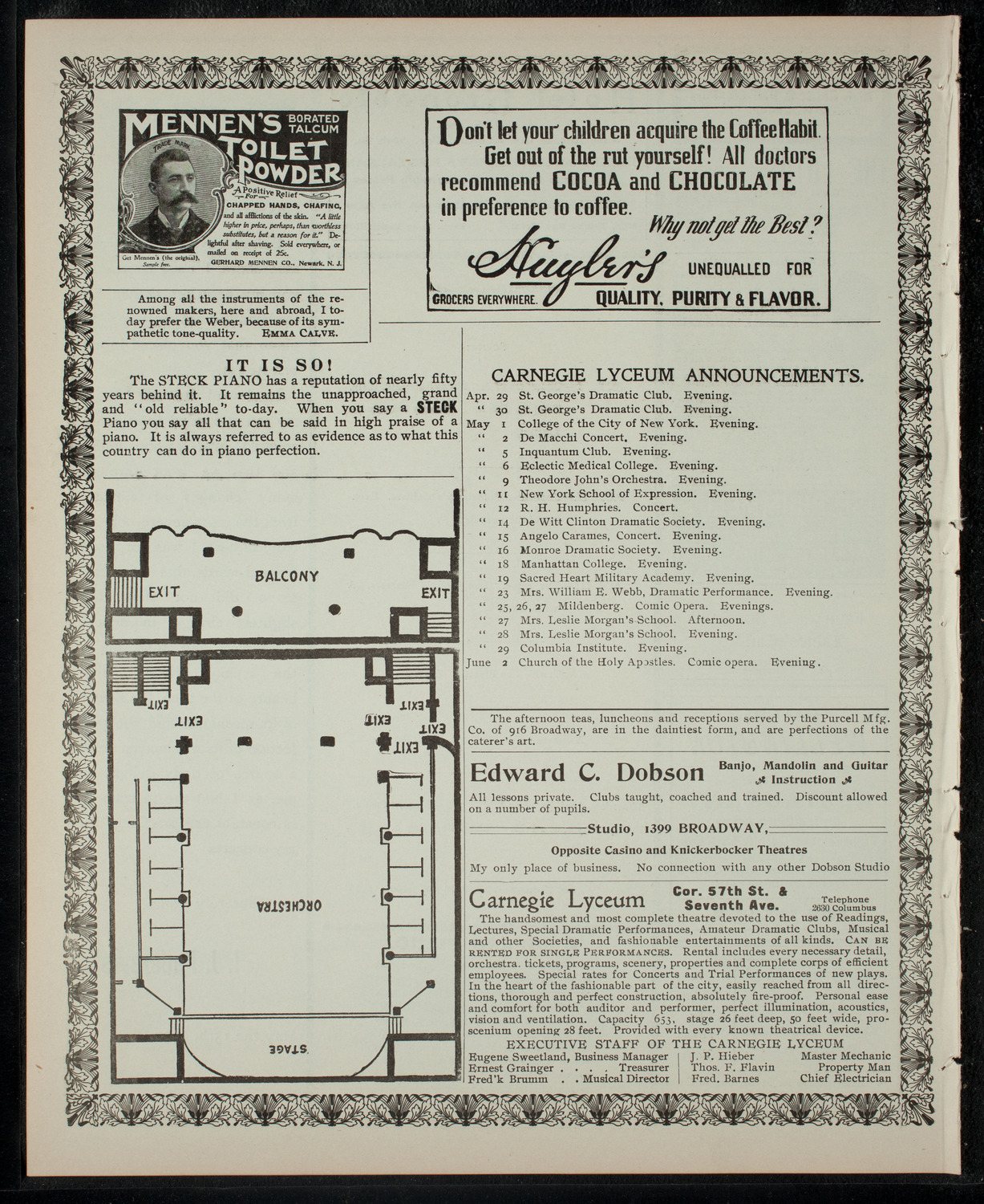 American Academy of Dramatic Arts, April 29, 1903, program page 4
