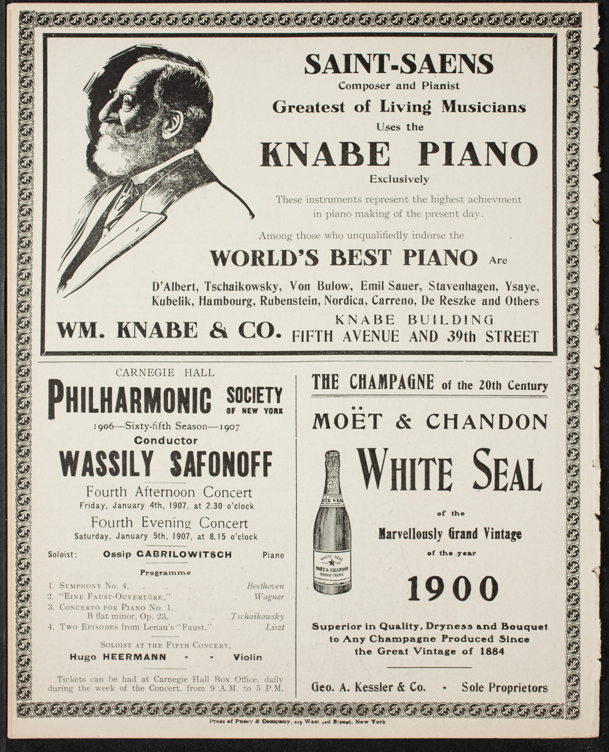 Mieczyslaw Horszowski, Piano, December 30, 1906, program page 12