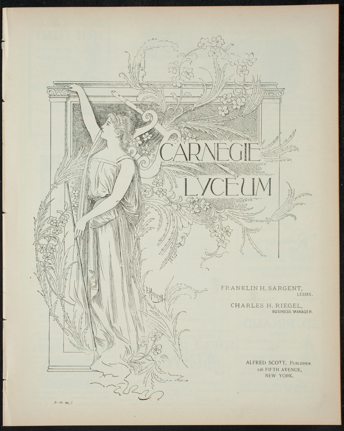 Grand Instrumental Illustration: The Niebelungen Lied and The Wagner Operas, March 16, 1898, program page 1