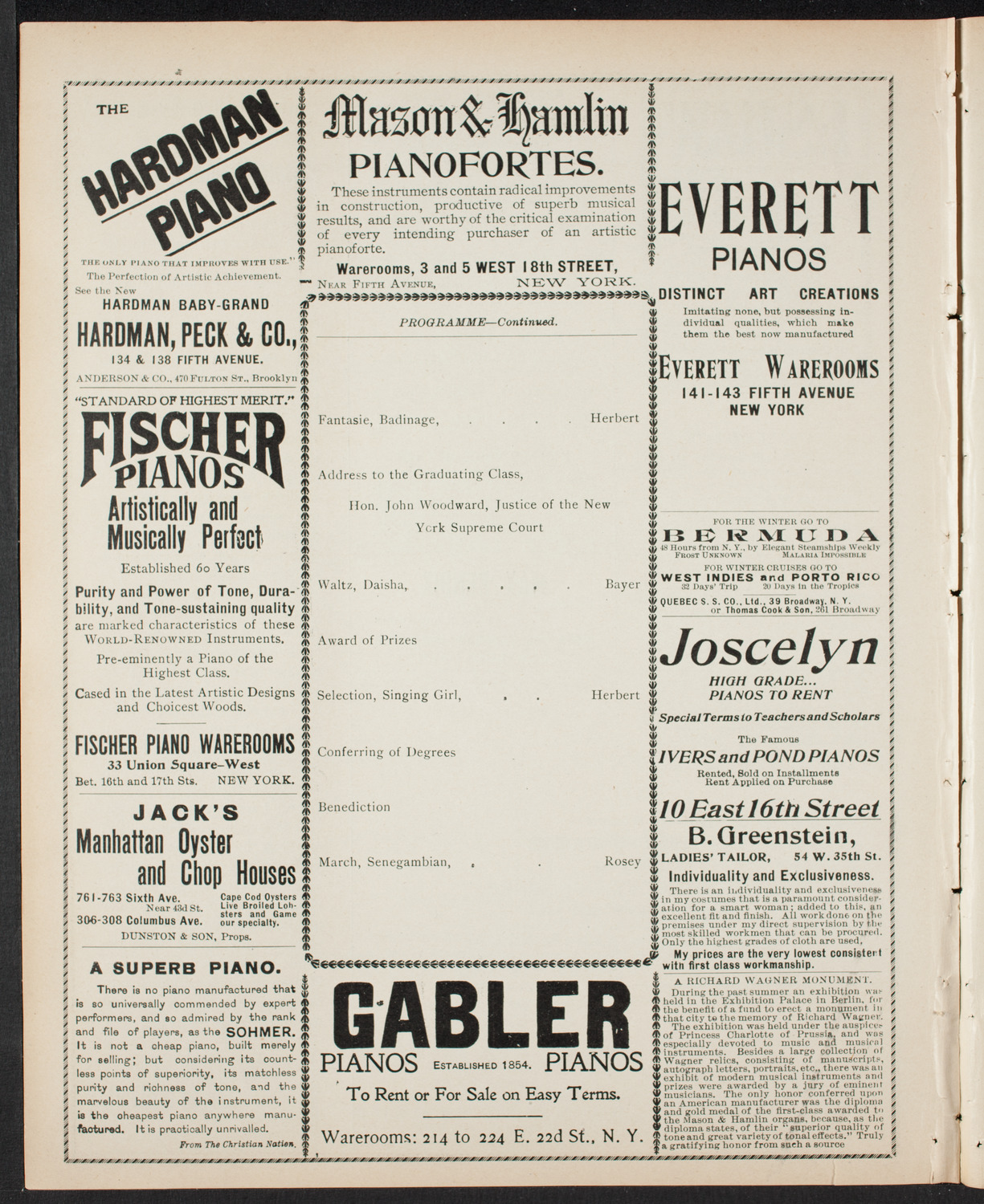 Graduation: New York Law School, June 14, 1900, program page 6